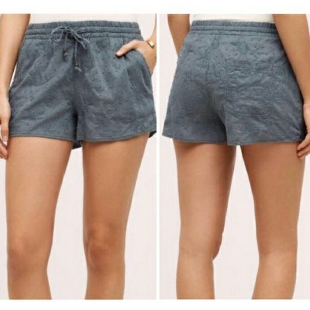 Anthropologie Hei‎ Hei Dobby Beachcomber Shorts Lightweight Embroidered sz Sm